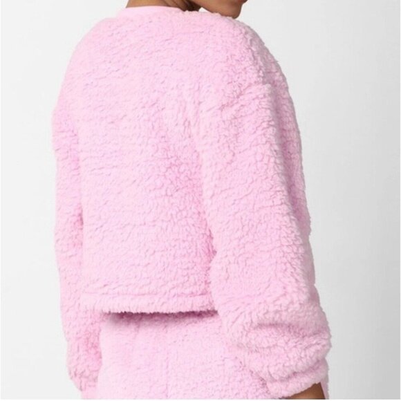 NEW! Forever 21 Hello Kitty x Collection Fuzzy Sherpa Sweater Sanrio Pink SZ S - Picture 4 of 10